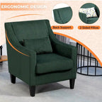 HOMEFUN Fauteuil d'appoint en velours côtelé avec cadre en bois style moderne du milieu du siècle pour salon