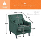 HOMEFUN Fauteuil d'appoint en velours côtelé avec cadre en bois style moderne du milieu du siècle pour salon