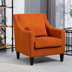HOMEFUN Fauteuil d'appoint en velours côtelé avec cadre en bois style moderne du milieu du siècle pour salon