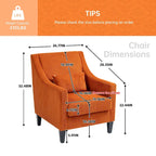 HOMEFUN Fauteuil d'appoint en velours côtelé avec cadre en bois style moderne du milieu du siècle pour salon