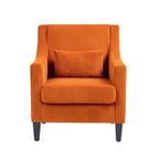 HOMEFUN Fauteuil d'appoint en velours côtelé avec cadre en bois style moderne du milieu du siècle pour salon