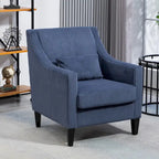 HOMEFUN Fauteuil d'appoint en velours côtelé avec cadre en bois style moderne du milieu du siècle pour salon