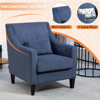 HOMEFUN Fauteuil d'appoint en velours côtelé avec cadre en bois style moderne du milieu du siècle pour salon