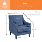 HOMEFUN Fauteuil d'appoint en velours côtelé avec cadre en bois style moderne du milieu du siècle pour salon