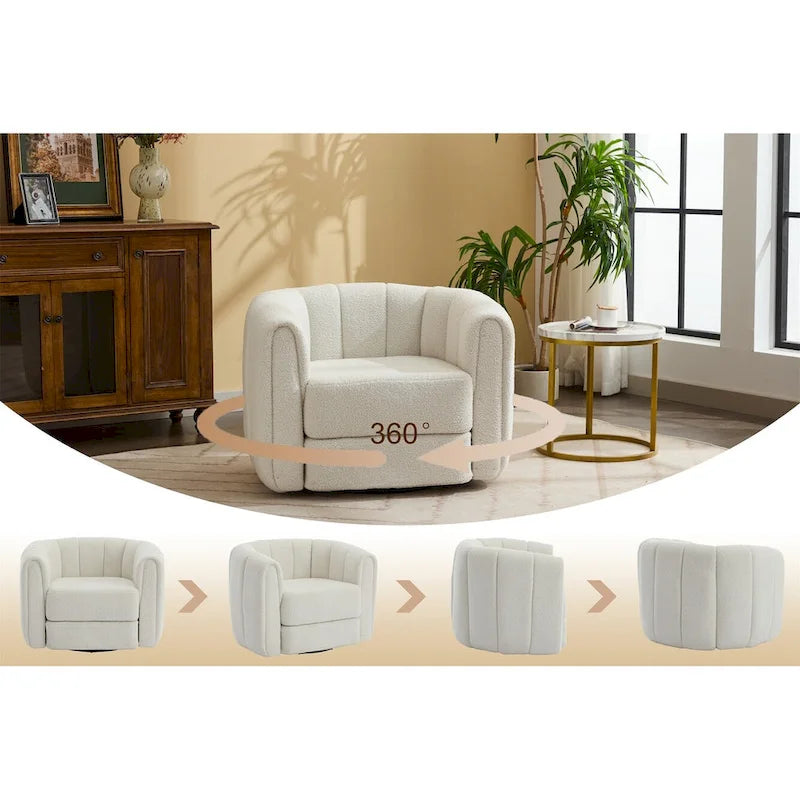 Fauteuil d'appoint pivotant moderne en tissu