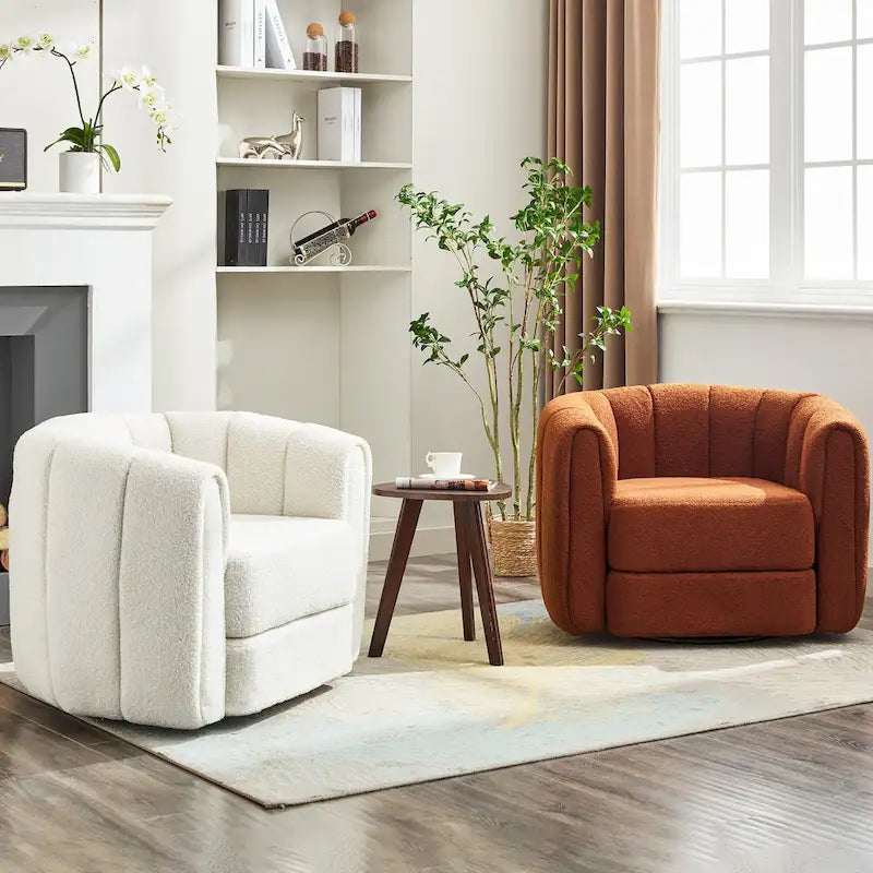 Fauteuil d'appoint pivotant moderne en tissu