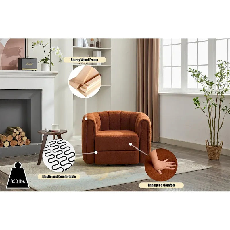 Fauteuil d'appoint pivotant moderne en tissu