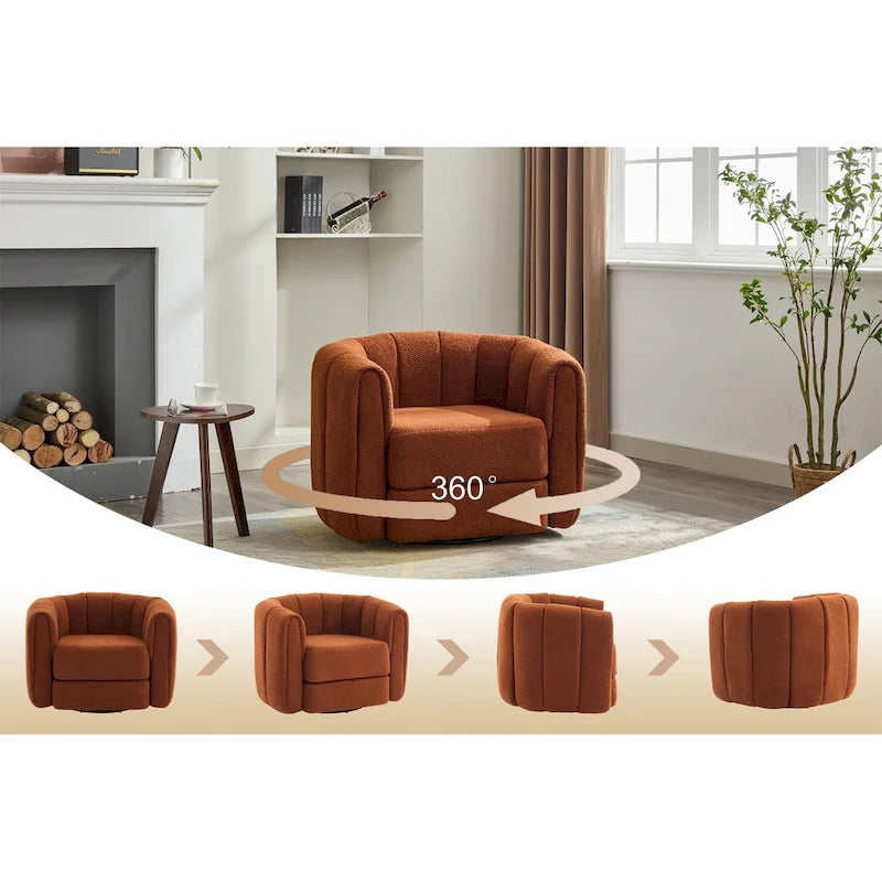 Fauteuil d'appoint pivotant moderne en tissu