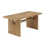 Table à manger moderne pour 6 personnes, petite table de salle à manger rectangulaire avec pieds en bois massif