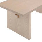 Table à manger moderne pour 6 personnes, petite table de salle à manger rectangulaire avec pieds en bois massif