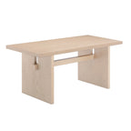 Table à manger moderne pour 6 personnes, petite table de salle à manger rectangulaire avec pieds en bois massif