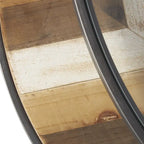 Tables basses gigognes en bois avec plateau en verre transparent - Lot de 2 gris - Roche River Decor