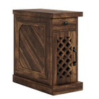 Table d'appoint en bois de 65 cm de haut, Table de chevet pour chambre à coucher, Marron rustique - 60 cm L x 30 cm l x 65 cm H