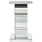 Table d'appoint miroir en verre avec ornements en cristal - Argent - Roche River Decor
