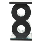 Table d'appoint miroir en verre avec ornements en cristal - Argent - Roche River Decor