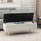 Banc de rangement ottoman Adeco de 119 cm, rembourré, bout de lit