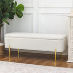 Banc de rangement ottoman Adeco de 119 cm, rembourré, bout de lit