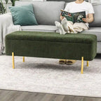 Banc de rangement ottoman Adeco de 119 cm, rembourré, bout de lit