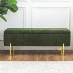 Banc de rangement ottoman Adeco de 119 cm, rembourré, bout de lit