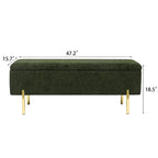 Banc de rangement ottoman Adeco de 119 cm, rembourré, bout de lit